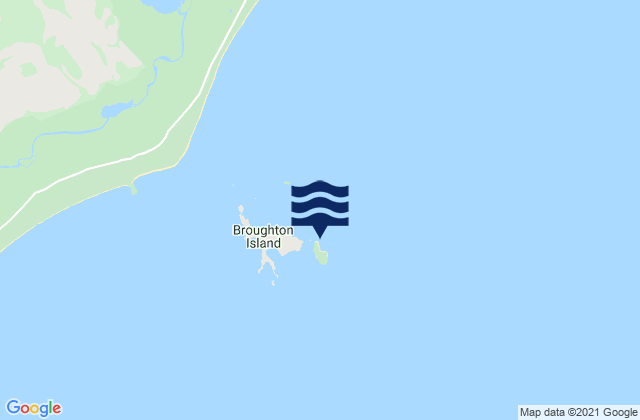 Mapa da tábua de marés em Broughton Island, Australia