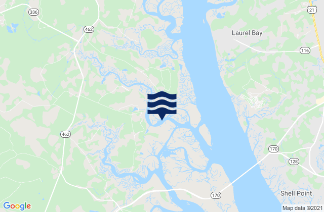 Mapa da tábua de marés em Broughton Point (Hazzard Creek), United States
