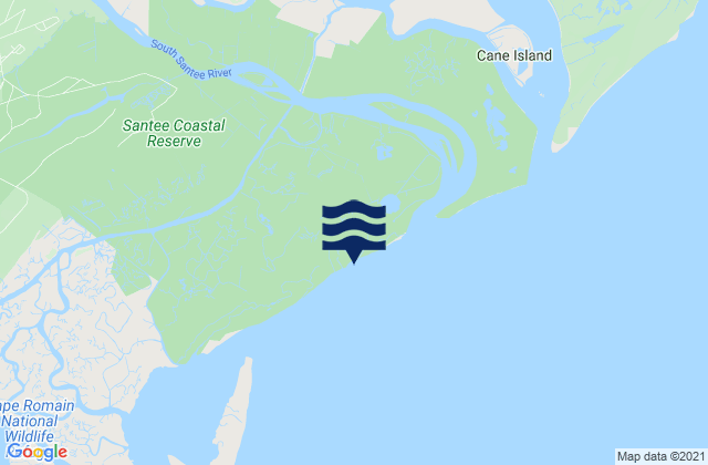 Mapa da tábua de marés em Brown Island (South Santee River), United States