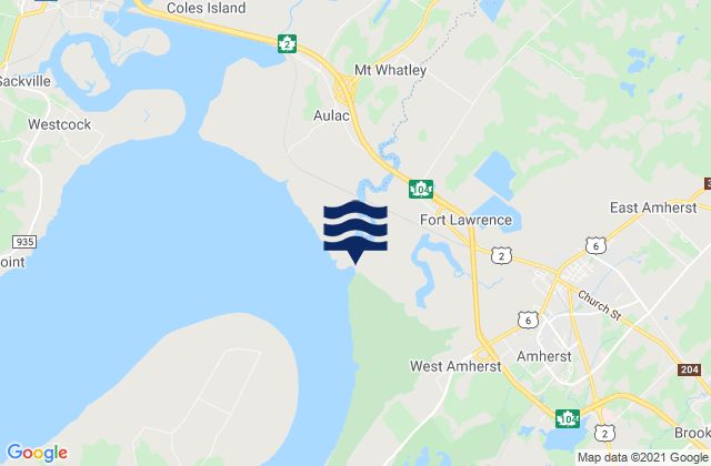 Mapa da tábua de marés em Brownell Point, Canada