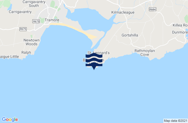 Mapa da tábua de marés em Brownstown Head, Ireland