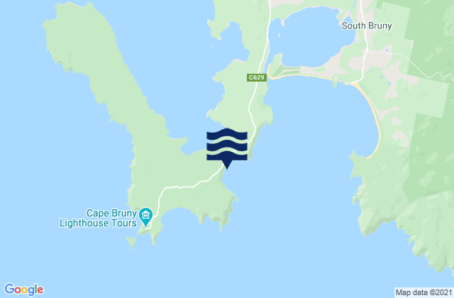 Mapa da tábua de marés em Bruny Island - Mabel Bay, Australia