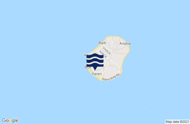 Mapa da tábua de marés em Buada District, Nauru