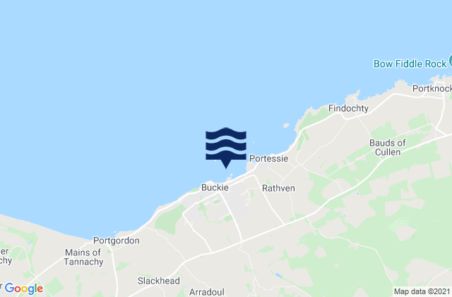 Mapa da tábua de marés em Buckie, United Kingdom