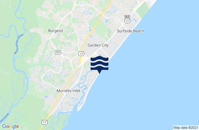 Mapa da tábua de marés em Bucksport, United States