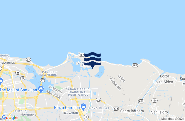 Mapa da tábua de marés em Buena Vista Barrio (Inactive), Puerto Rico