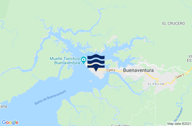 Mapa da tábua de marés em Buenaventura, Colombia