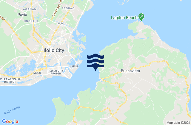 Mapa da tábua de marés em Buenavista, Philippines