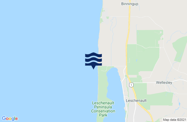 Mapa da tábua de marés em Buffalo Beach, Australia