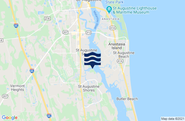 Mapa da tábua de marés em Buffalo Bluff (St Johns River), United States