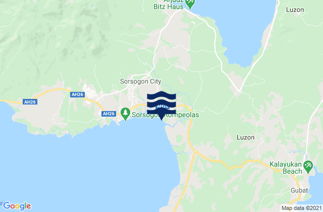 Mapa da tábua de marés em Buhatan, Philippines