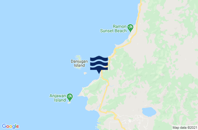 Mapa da tábua de marés em Bulata, Philippines