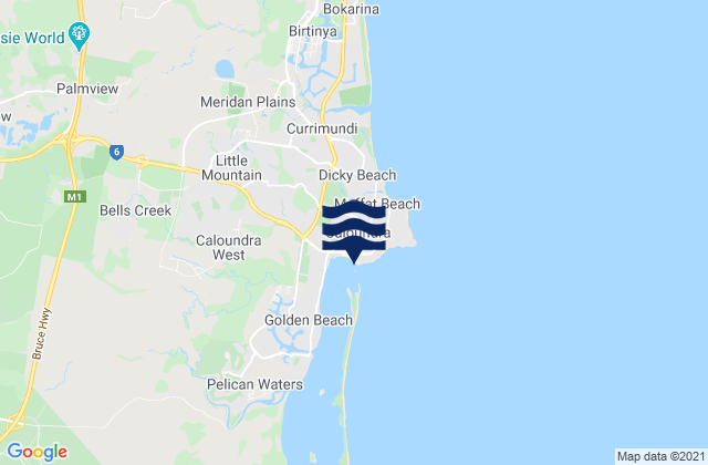 Mapa da tábua de marés em Bulcock Beach, Australia