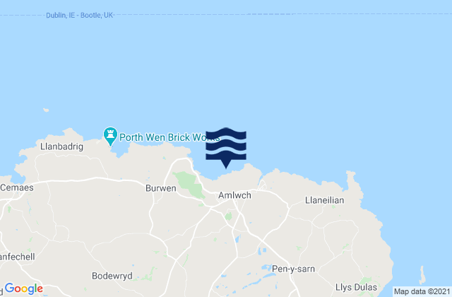 Mapa da tábua de marés em Bull Bay, United Kingdom
