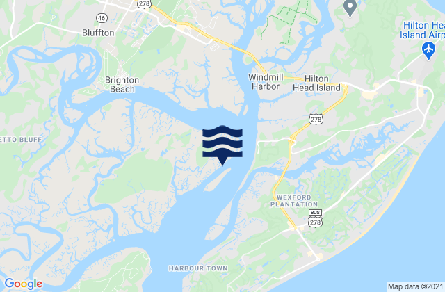 Mapa da tábua de marés em Bull Island North, United States