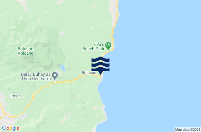 Mapa da tábua de marés em Bulusan, Philippines