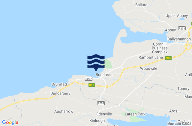 Mapa da tábua de marés em Bundoran - The Peak, Ireland