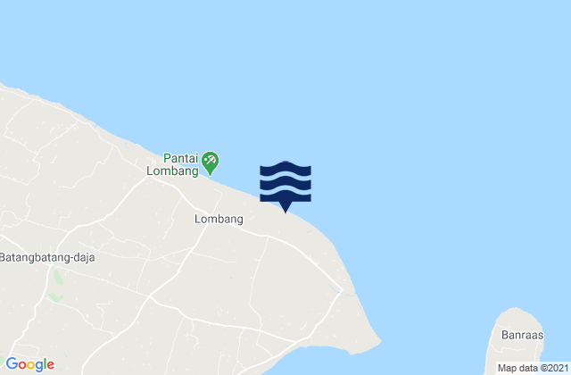 Mapa da tábua de marés em Bungin-Bungin, Indonesia