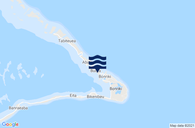 Mapa da tábua de marés em Buota Village, Kiribati