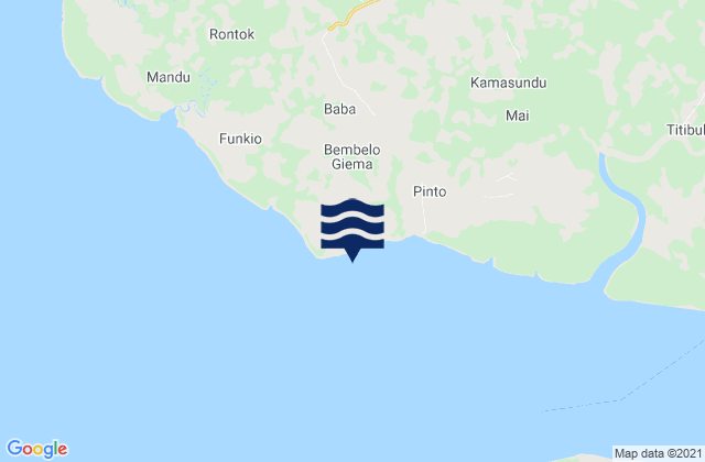 Mapa da tábua de marés em Buoy Point Sherbro River, Sierra Leone