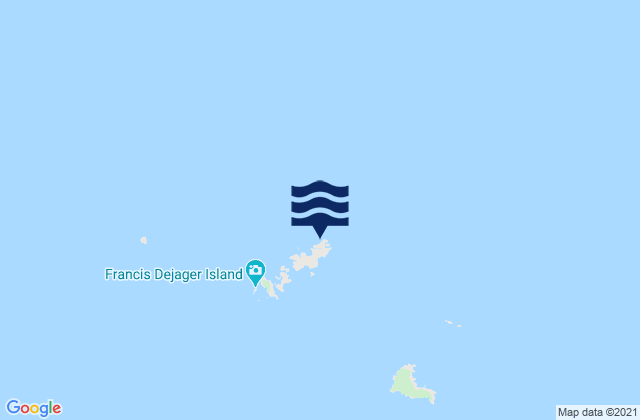 Mapa da tábua de marés em Burgess Island (Pokohinu), New Zealand