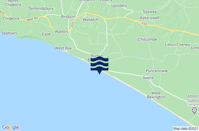 Mapa da tábua de marés em Burton Hive Beach, United Kingdom
