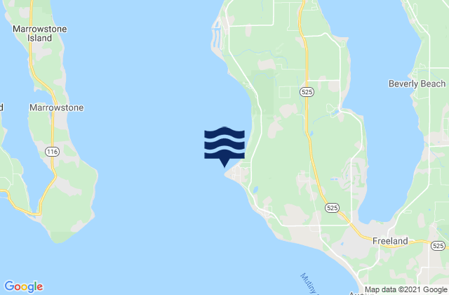 Mapa da tábua de marés em Bush Point (Whidbey Island), United States