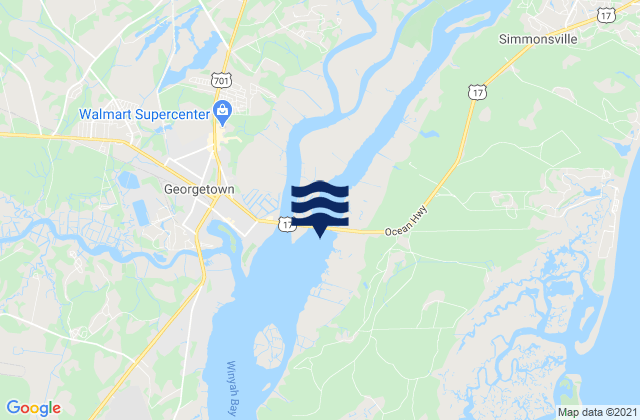 Mapa da tábua de marés em Butler Island 0.3 mile south of, United States
