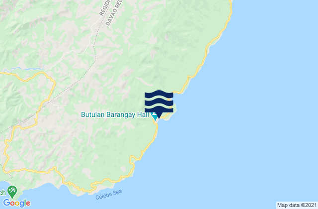 Mapa da tábua de marés em Butulan, Philippines