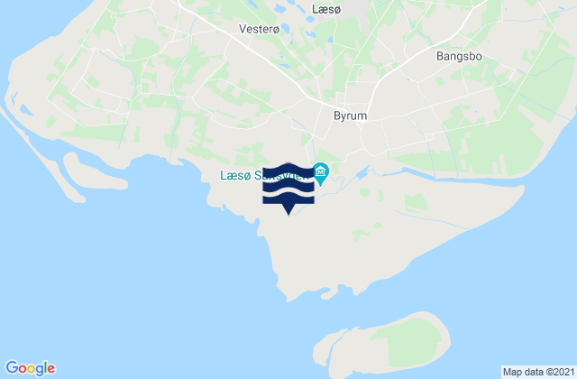 Mapa da tábua de marés em Byrum, Denmark