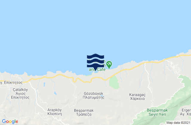 Mapa da tábua de marés em Béïkioï, Cyprus