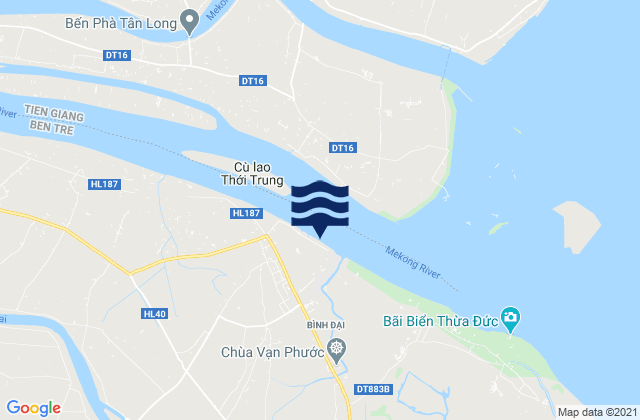 Mapa da tábua de marés em Bình Đại, Vietnam