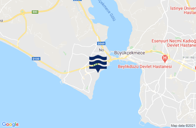 Mapa da tábua de marés em Büyükçekmece, Turkey
