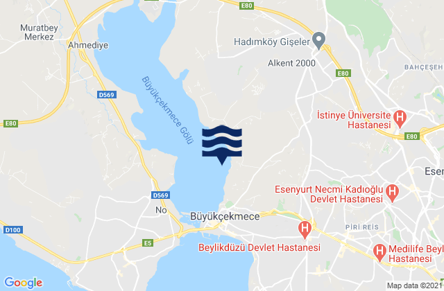 Mapa da tábua de marés em Büyükçekmece, Turkey