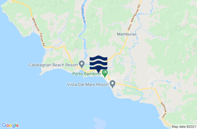 Mapa da tábua de marés em Cabacao, Philippines