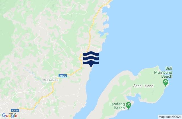 Mapa da tábua de marés em Cabaluay, Philippines