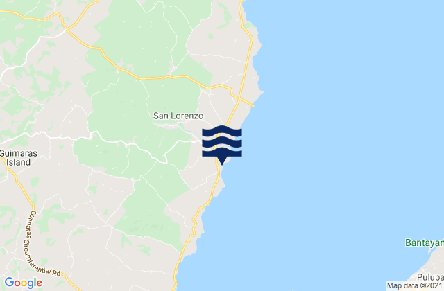 Mapa da tábua de marés em Cabano, Philippines
