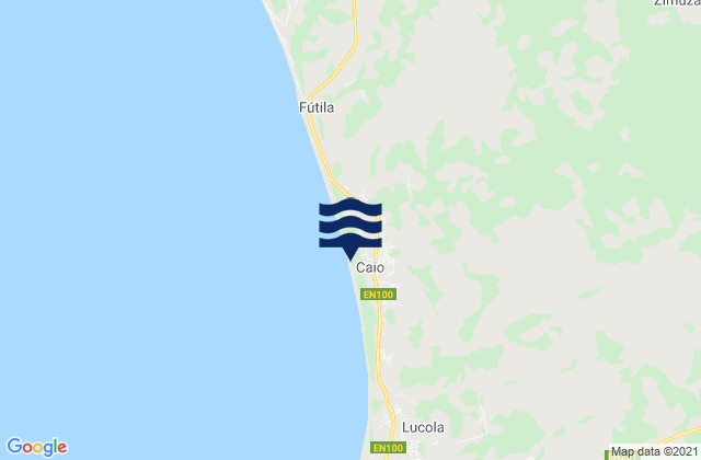Mapa da tábua de marés em Cabinda, Angola