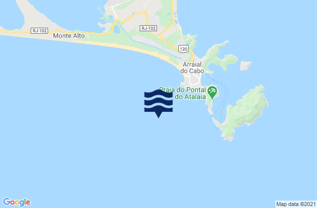 Mapa da tábua de marés em Cabo Frio, Brazil