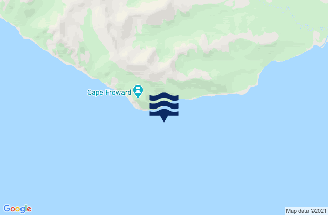 Mapa da tábua de marés em Cabo Froward, Chile
