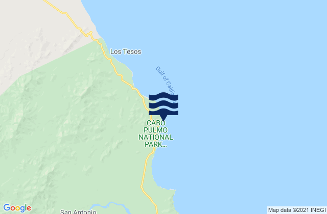 Mapa da tábua de marés em Cabo Pulmo, Mexico
