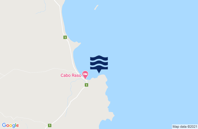 Mapa da tábua de marés em Cabo Raso, Argentina
