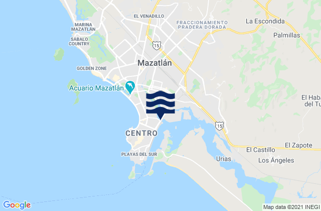 Mapa da tábua de marés em Cabo San Quintin, Mexico