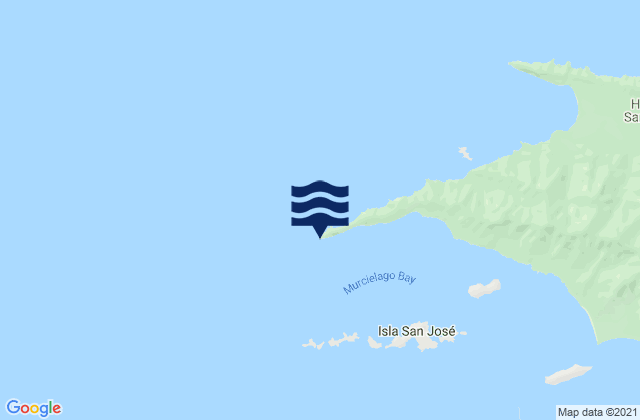 Mapa da tábua de marés em Cabo Santa Elena, Costa Rica