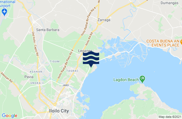 Mapa da tábua de marés em Cabugao, Philippines