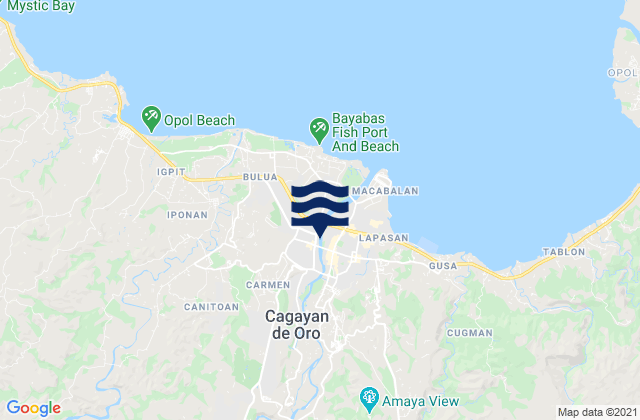 Mapa da tábua de marés em Cagayan de Oro, Philippines