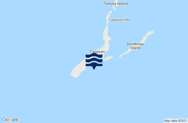 Mapa da tábua de marés em Cagayancillo, Philippines