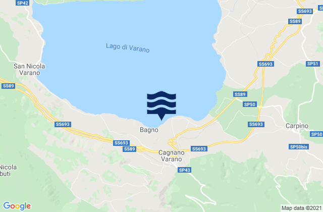 Mapa da tábua de marés em Cagnano Varano, Italy