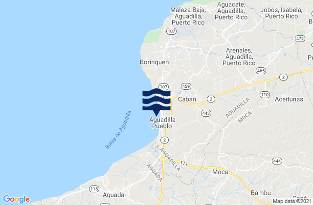 Mapa da tábua de marés em Caimital Alto Barrio, Puerto Rico