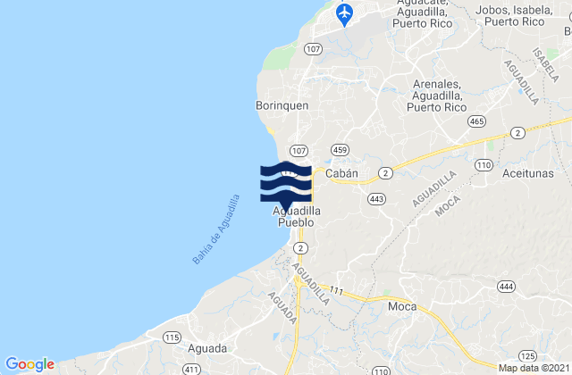 Mapa da tábua de marés em Caimital Bajo Barrio, Puerto Rico